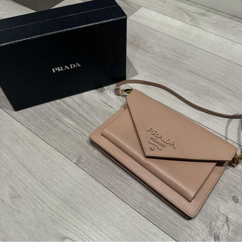 Prada Cosette Crossbody in Matte Nude Saffiano Leather